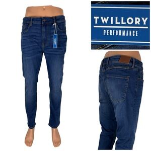 Twillory Mens 36 X 30 Jeans Blue Technical Denim Trim Fit Cotton Blend NWT